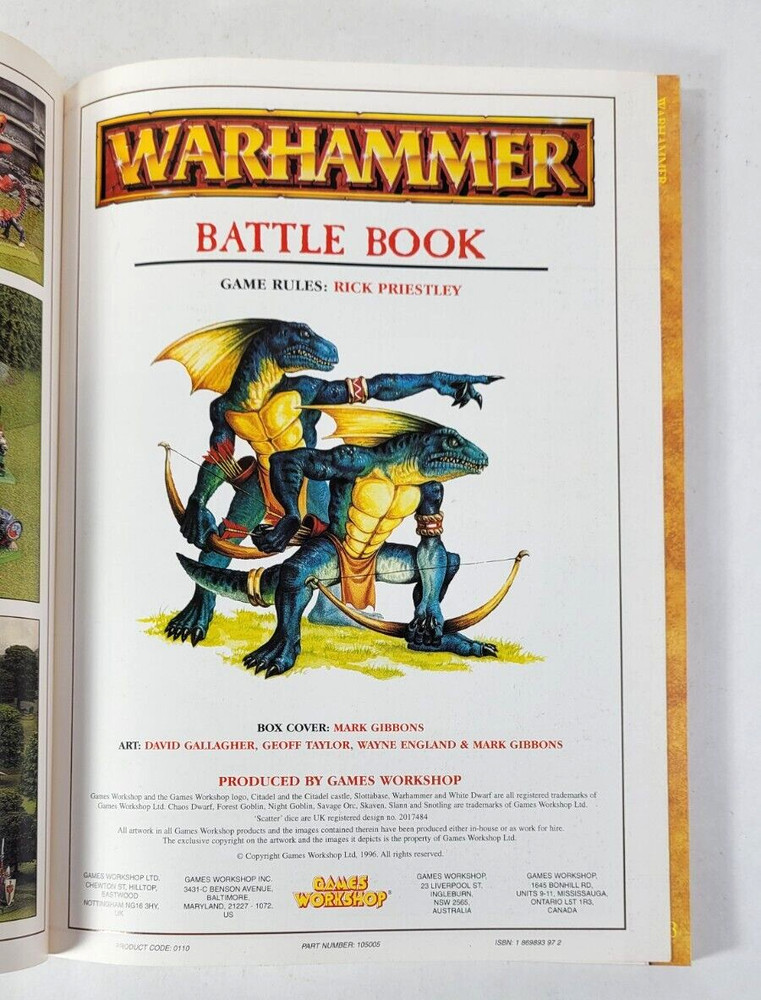 Warhammer Battle Book 1996 Games Workshop Trade Paperback Book