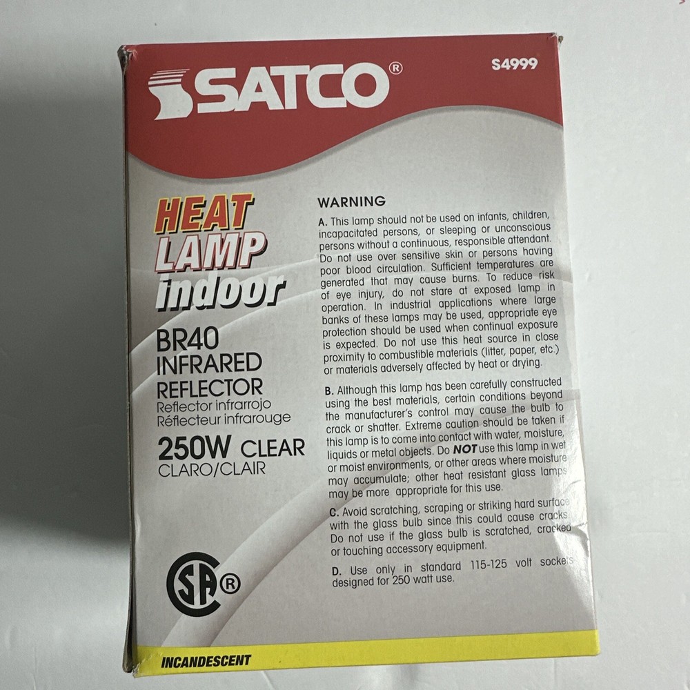 Heat Lamp Bulb with Threaded Brass Base - 250W