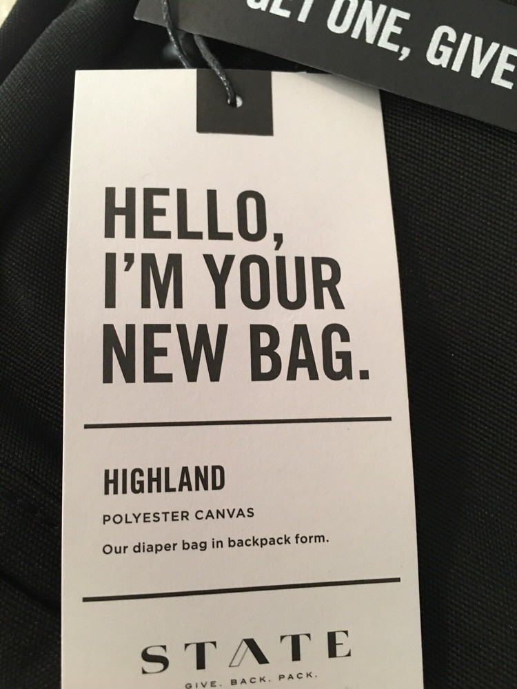 STATE #GIVEBACKPACK Tote In Black NWT