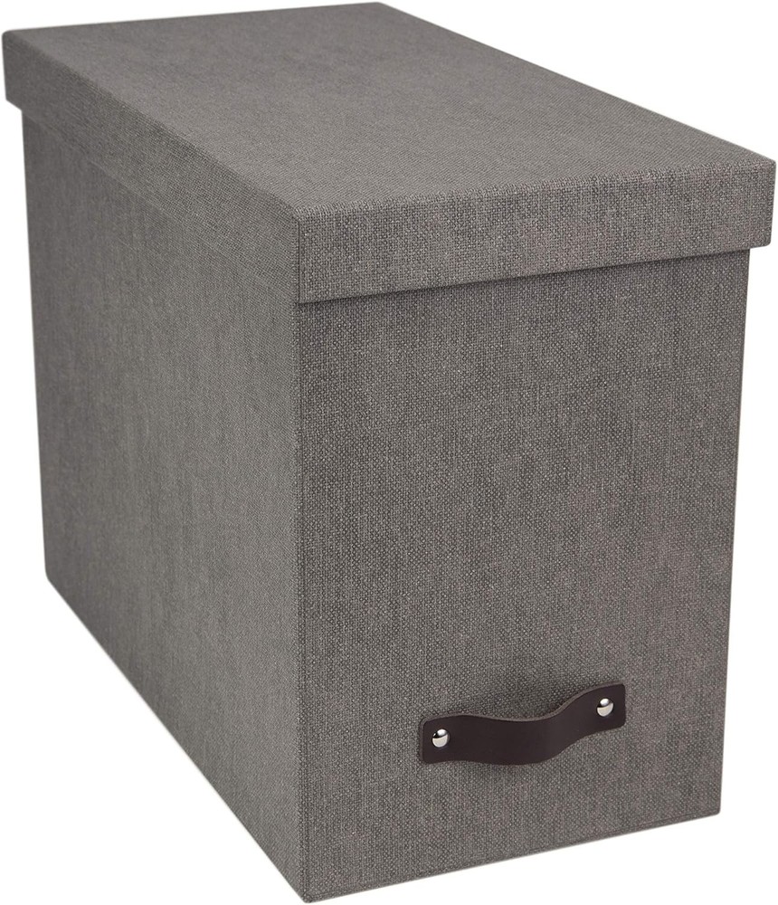 Bigso John Desktop File Box - Storage Box for Paperwork - Grey