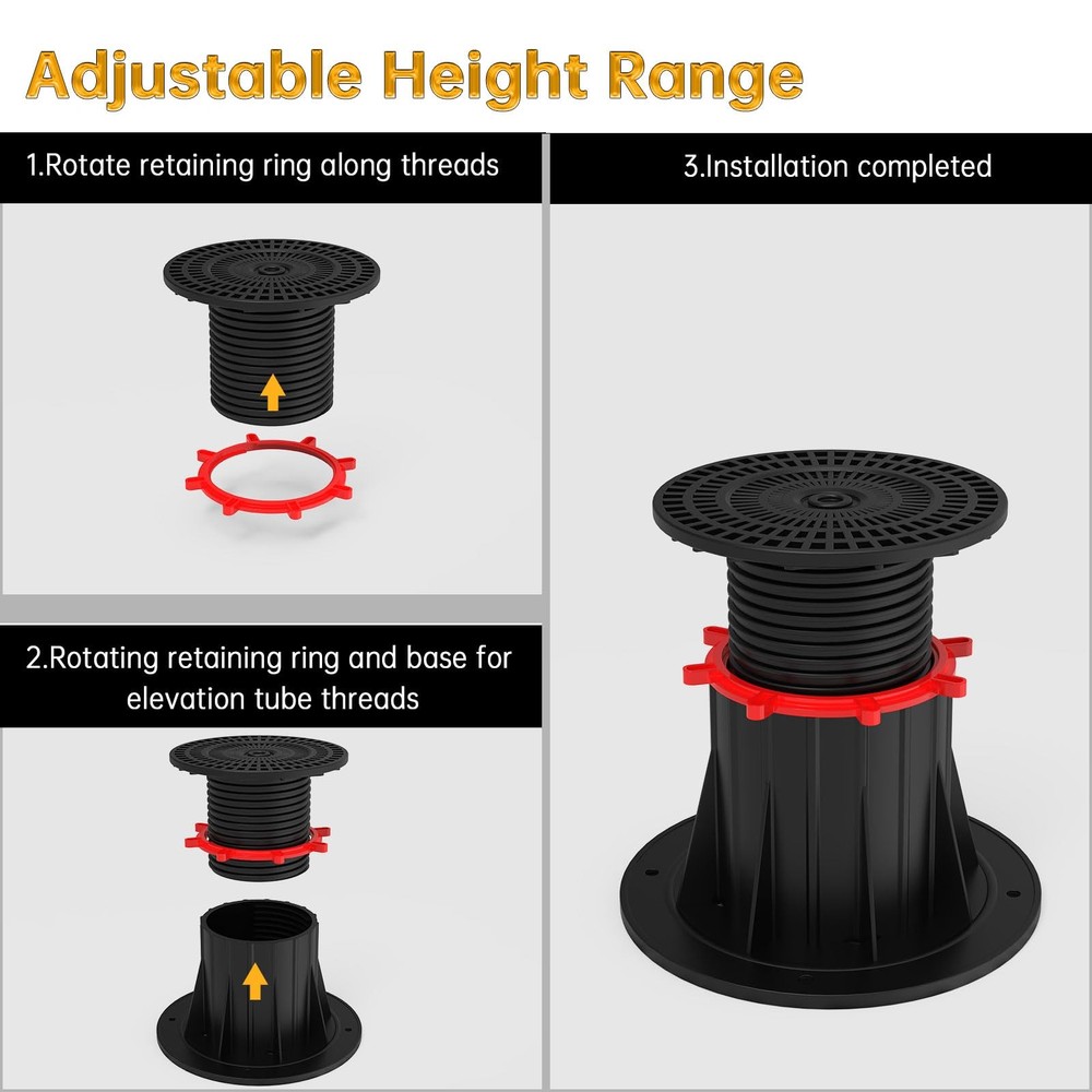 2 Pcs Adjustable Bed Frame Support Leg, Frame Center Slats Heavy Support Leg,...