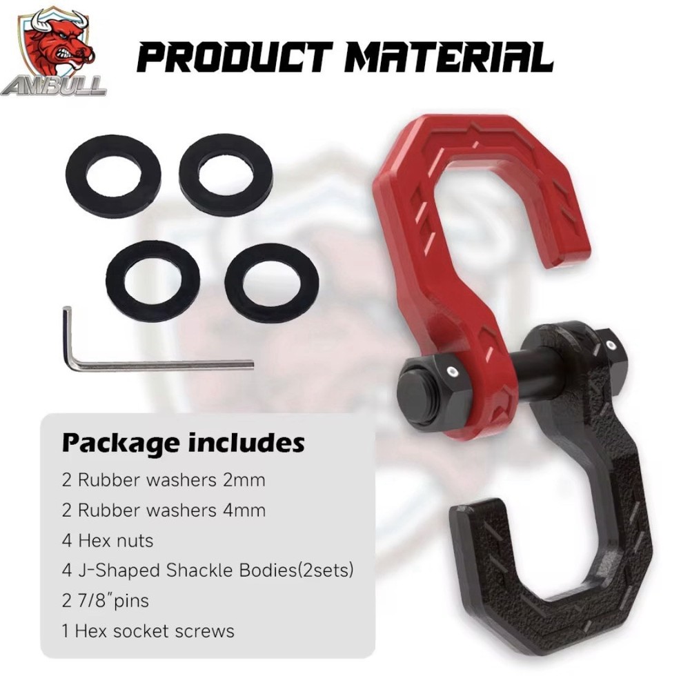 Split D-ring Shackles 25t Red