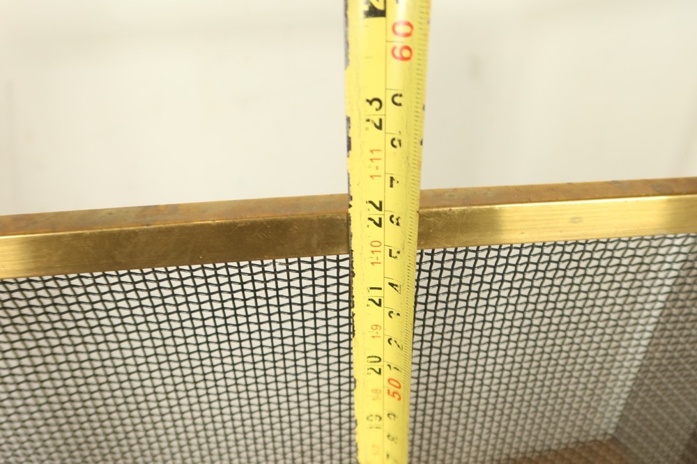 Vintage Solid Brass Fire Guard Fireplace Spark Spit Screen Folding 3 Mesh Part