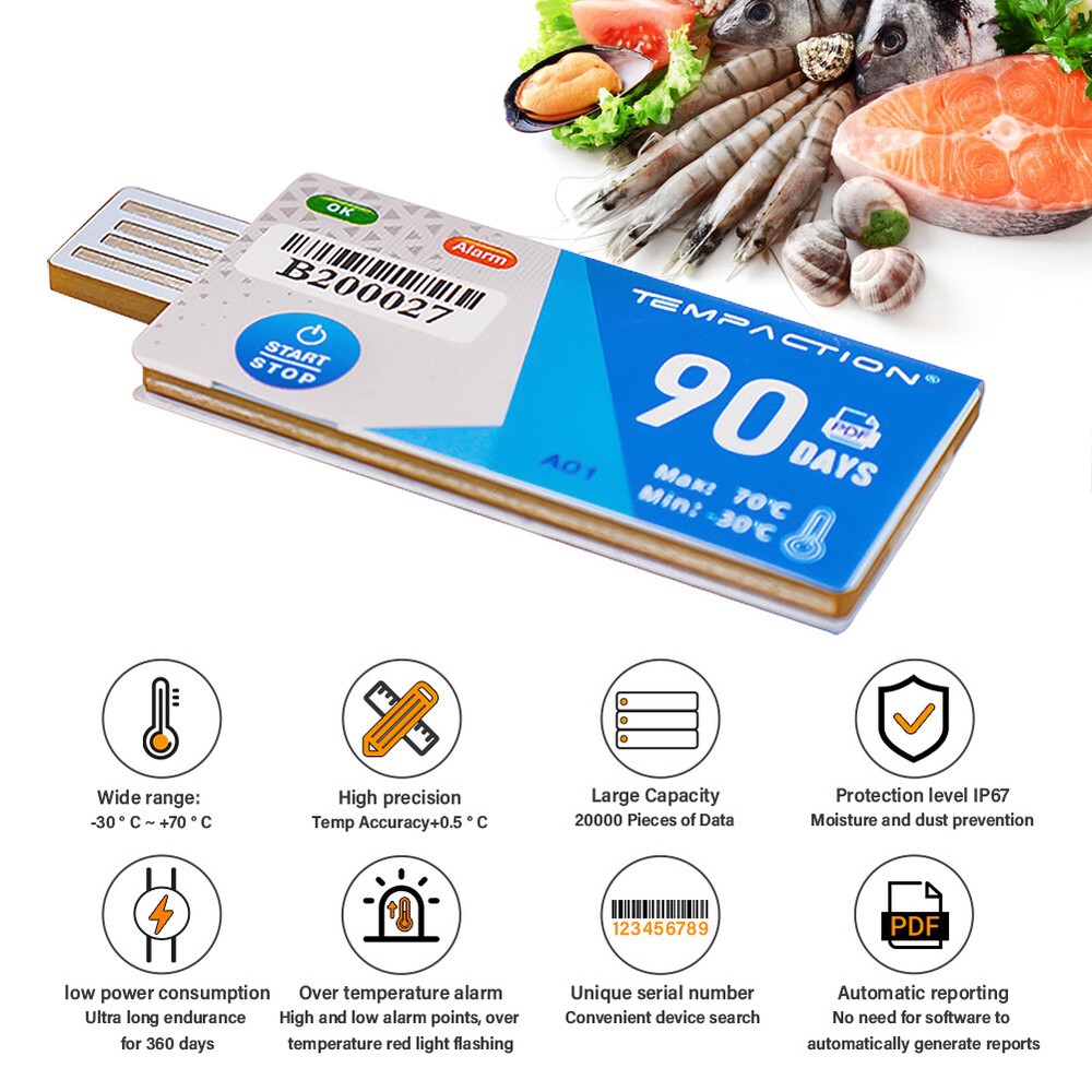 USB Recorder PDF Report Disposable Data Logger 90 V5K7