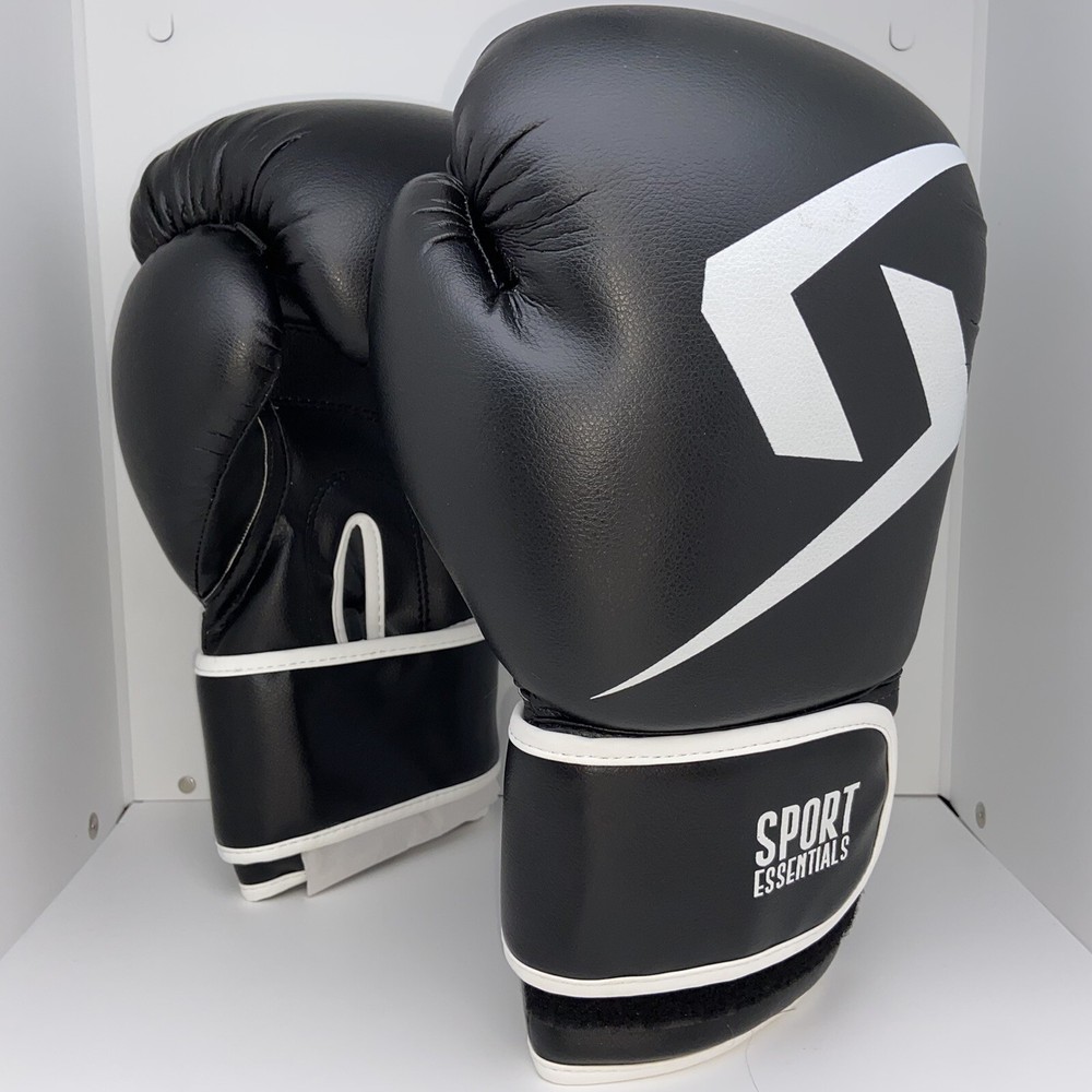 Sport Essentials 14oz Boxing Gloves Adjustable Hook & Loop Wrist Strap Black