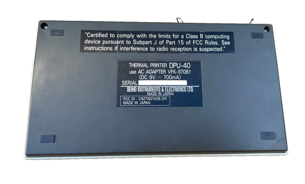 Seiko Instruments Thermal Printer DPU-40 w/ AC Adapter