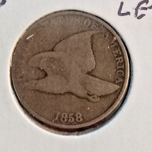 1858 FLYING EAGLE CENT  Large Letters   Good Condition   SET BREAK