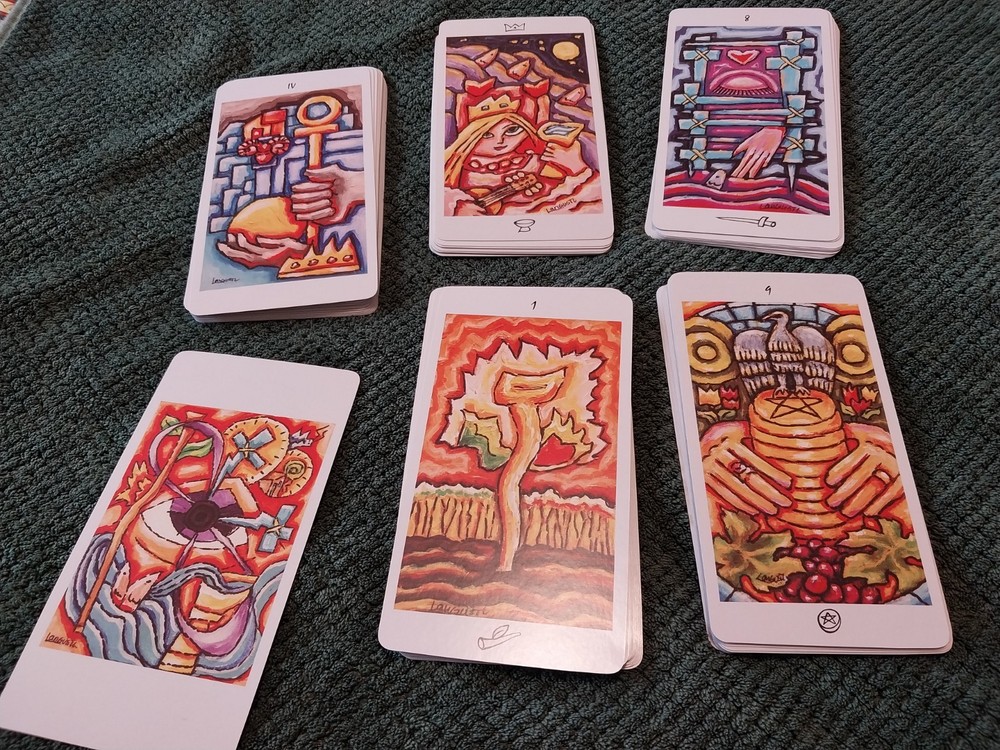 LANGUSTL TAROT DECK 2008 WITH CARD SIGNED BY AUTHOR