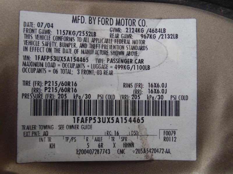 Engine Control Module ECM 3.0L OHV 5F1A-12A650-CD Fits 2005 Ford Taurus 46783
