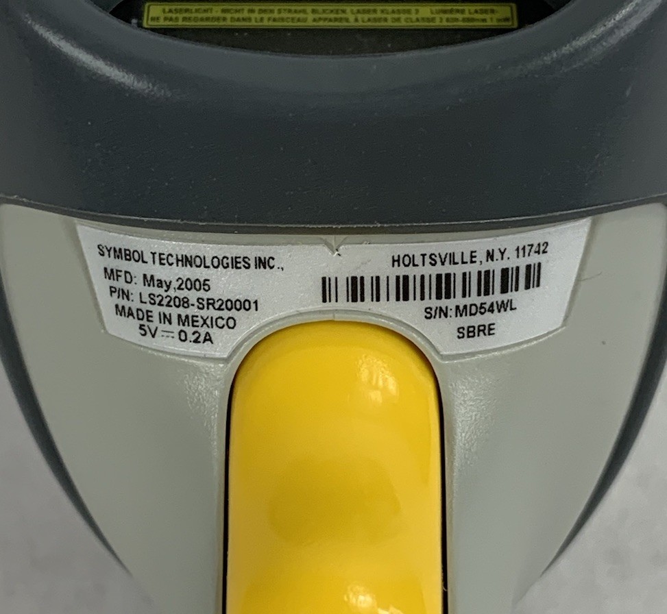 Symbol LS2208-SR20001 Handheld Barcode Scanner