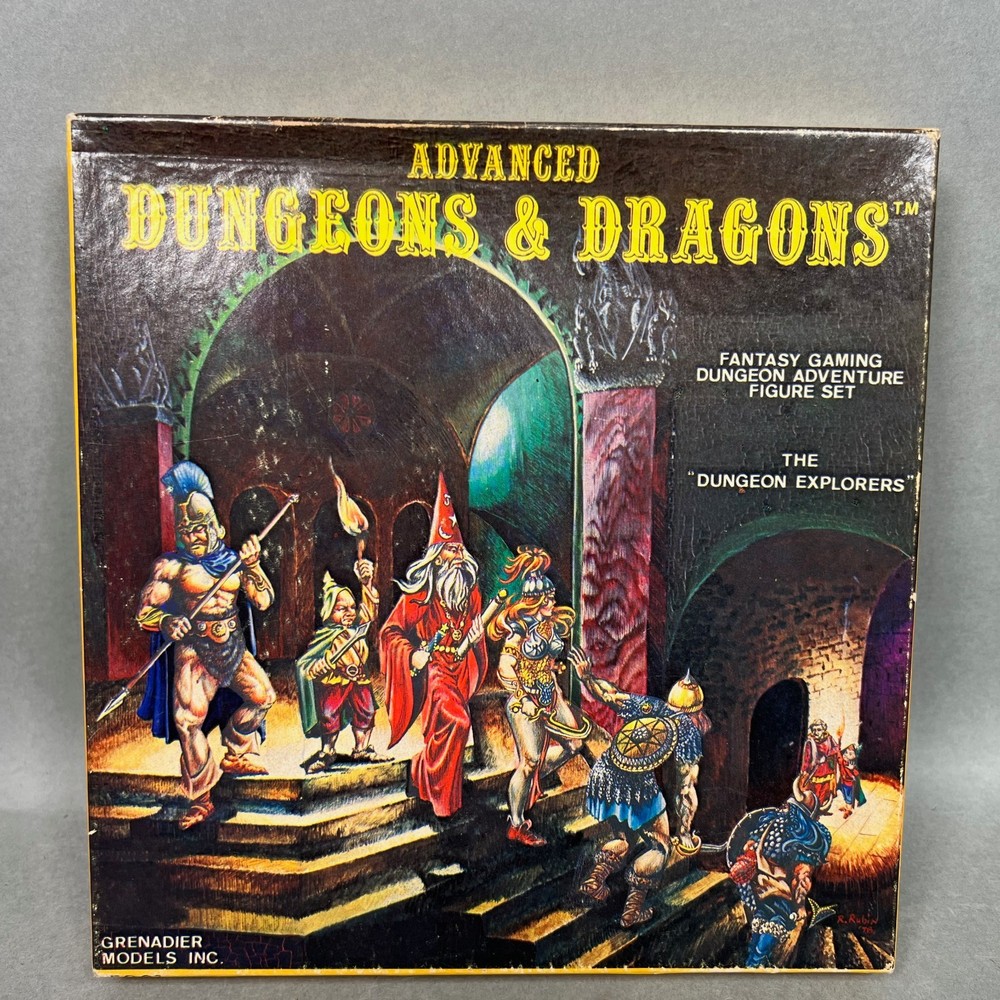 Grenadier 1980 Advanced D & D Figure Set Dungeon Explorers 5001 MISSING TWO +Box
