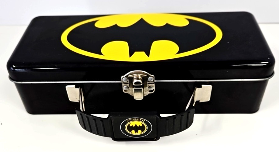 DC Comics Batman Tin with Watch (needs battery), Action Figure, & Window Decal