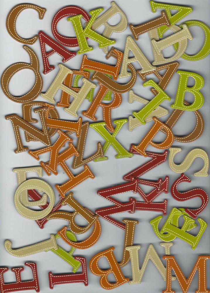 CHIPBOARD LETTERS - PRINTED OR SOLID COLORS 1-1/2 INCHES