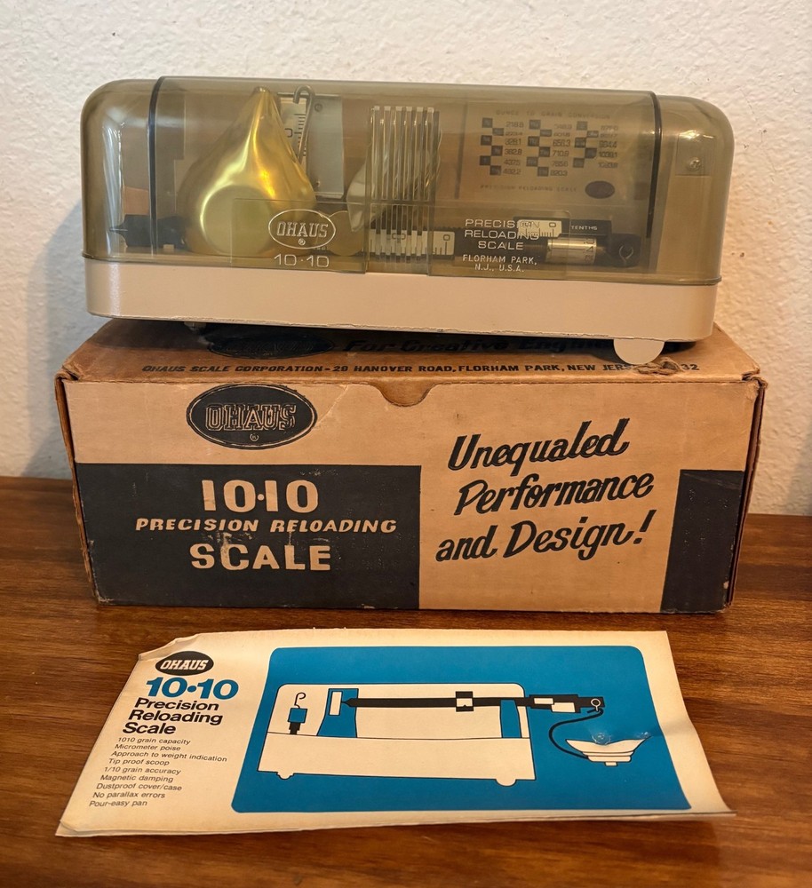 OHAUS 10:10 Precision Reloading Beam Scale in Original Box
