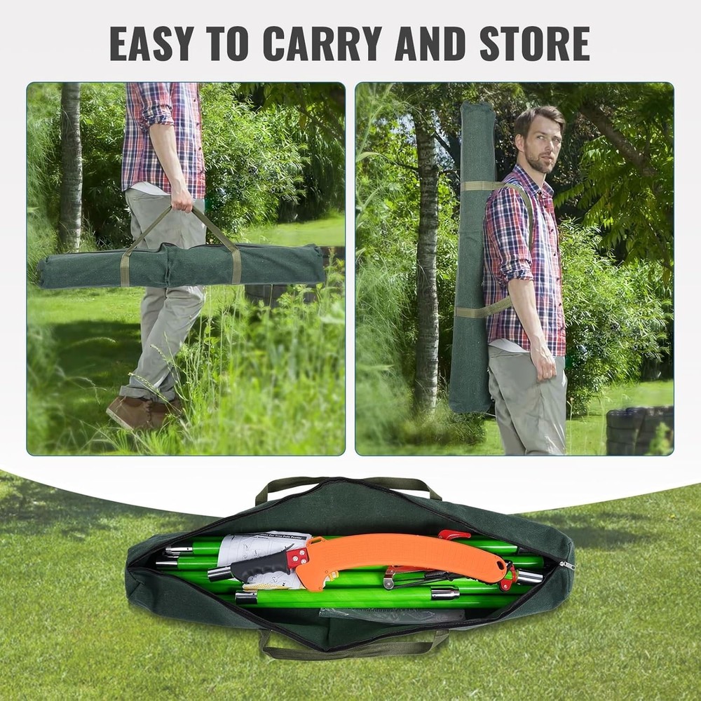 30 Ft Manual Pole Saw Extendable Tree Pruner Blade & Scissors Set W/ 9