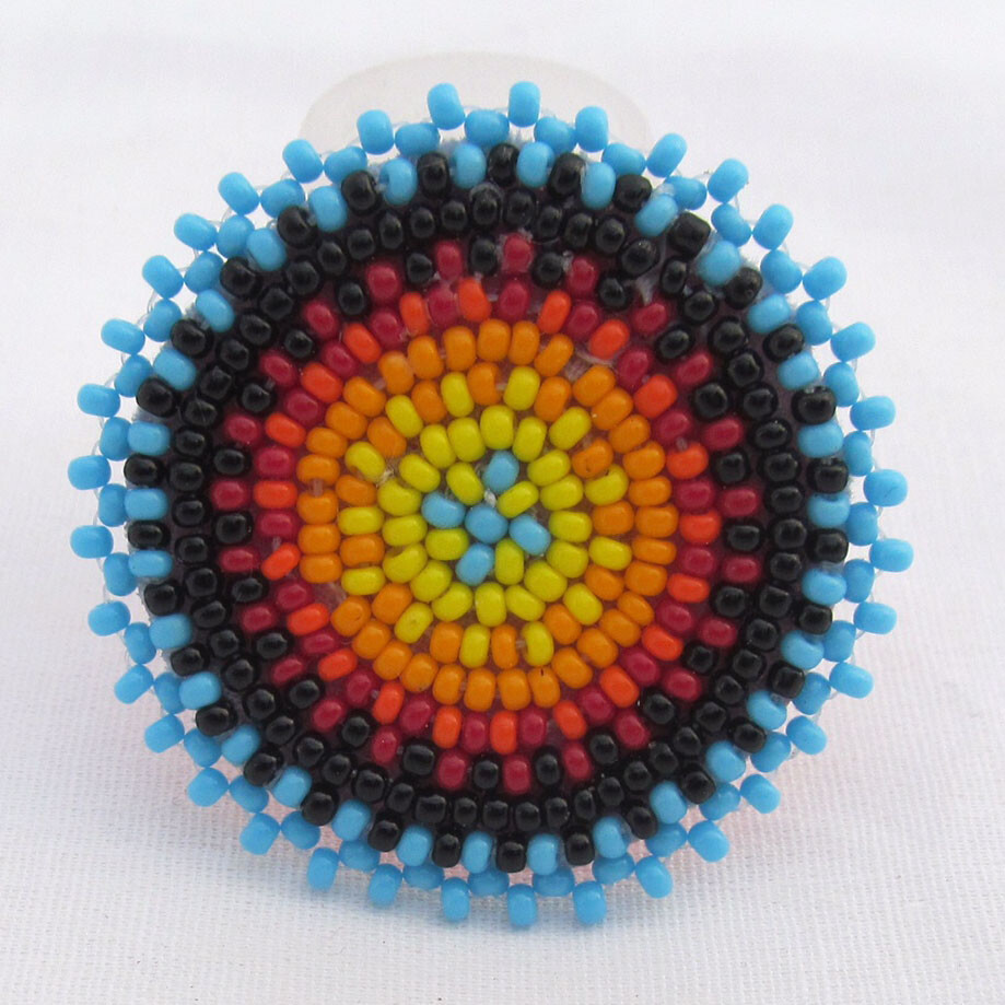 Handmade Beaded Multicolor 1.5 inch Rosette