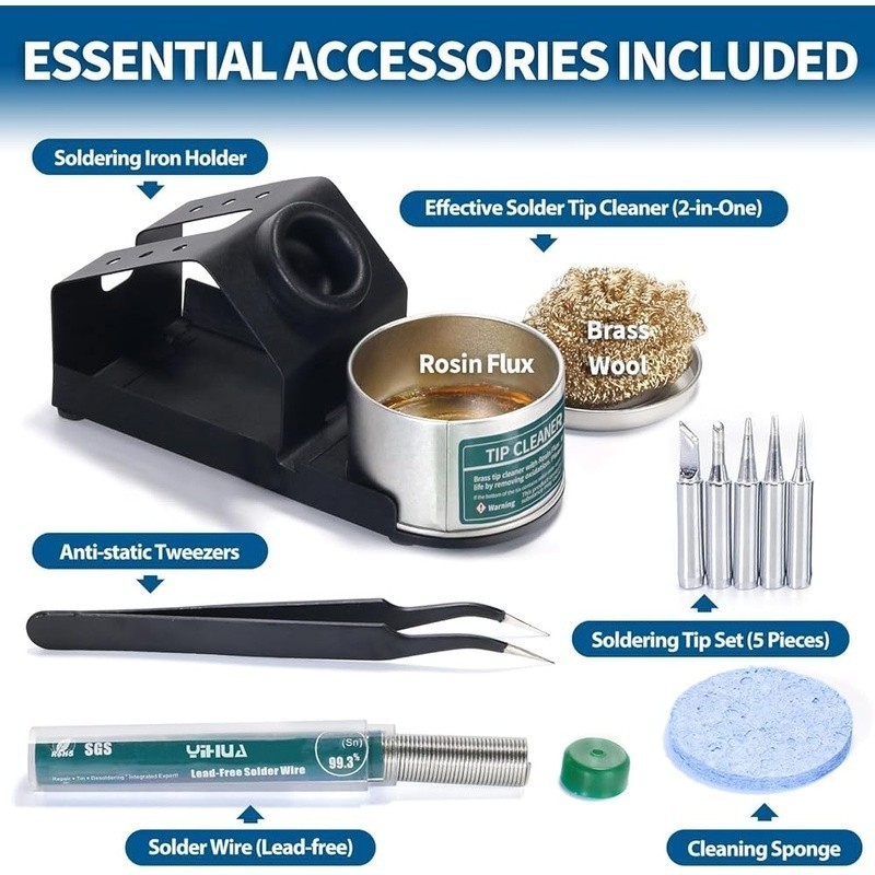 Powerful Soldering Station Digital Display Smart Temperature Control Iron Tool