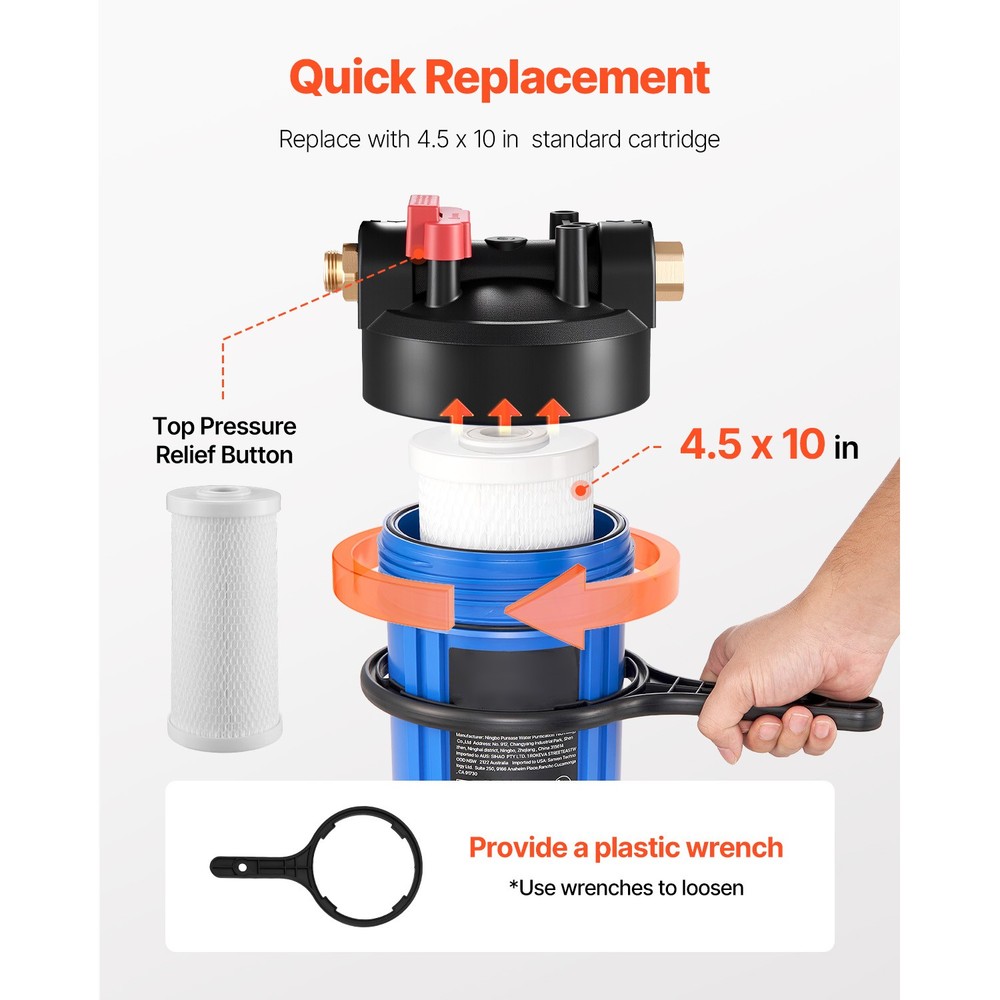 RV Water Filter System with Replaceable Cartridge for Clean Water RV Boat