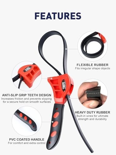 2 Pack Adjustable Rubber Strap Wrench