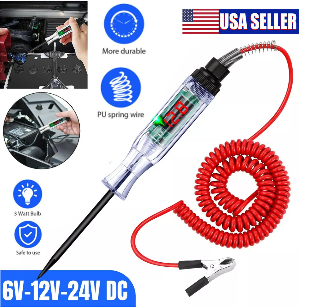 Automotive Test Light LED Digital Display Circuit Tester Voltage Display Tools