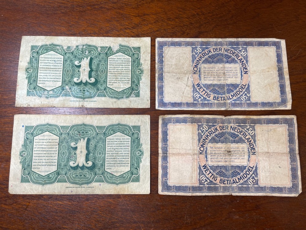 Early Netherlands 4 Banknotes lot