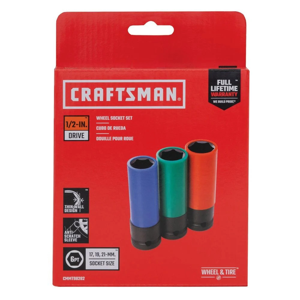 Craftsman Wheel Socket Set, 3 Piece