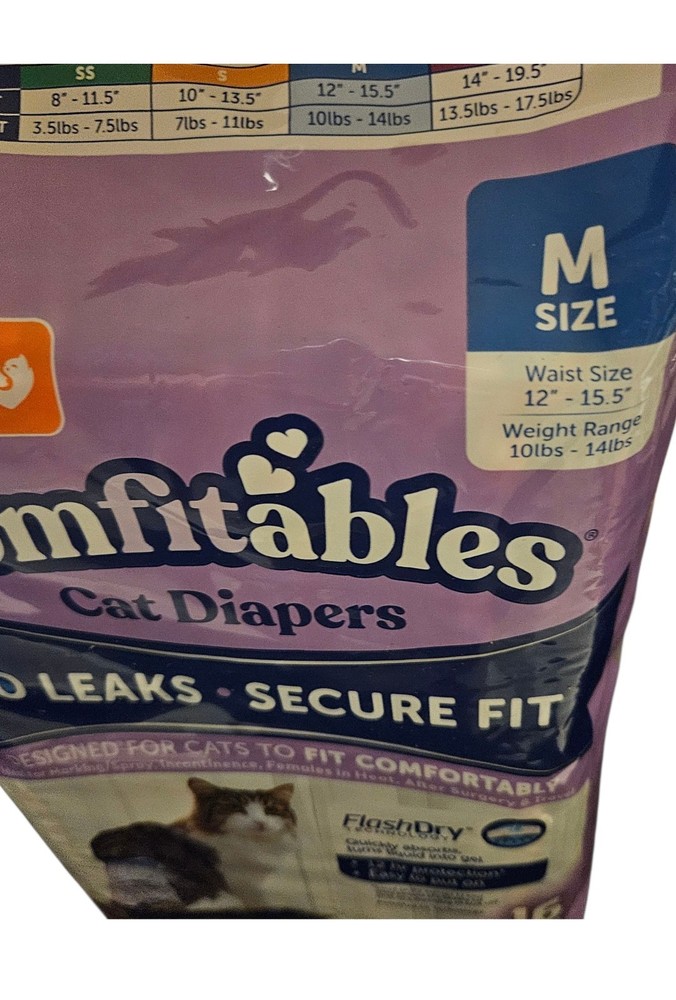 Hartz Comfitables Cat Diapers Size M/Medium 16 Count