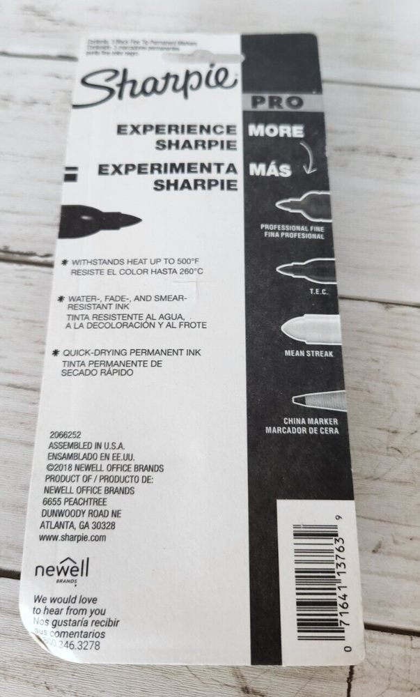 Sharpie Pro Industrial Black Permanent Markers 3pc