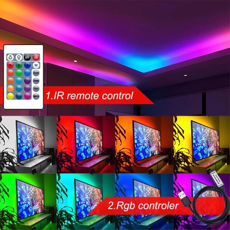 DC 5V 24 Key IR Remote Controller with 1m USB Inline IR Controller for 5050