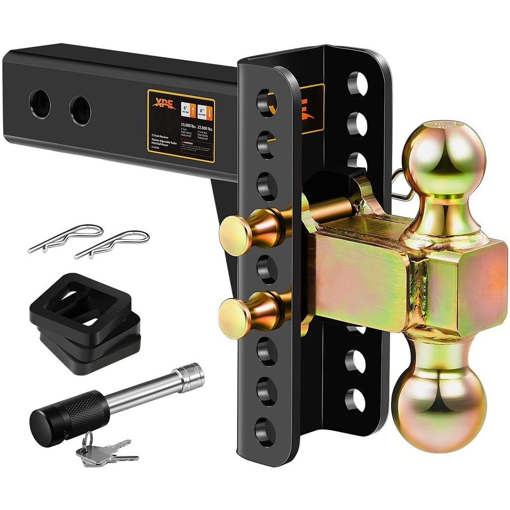 XPE Trailer Hitch Fits 2.5 Inch Receiver, 6 Inch Adjustable Drop Hitch, 25000LBS