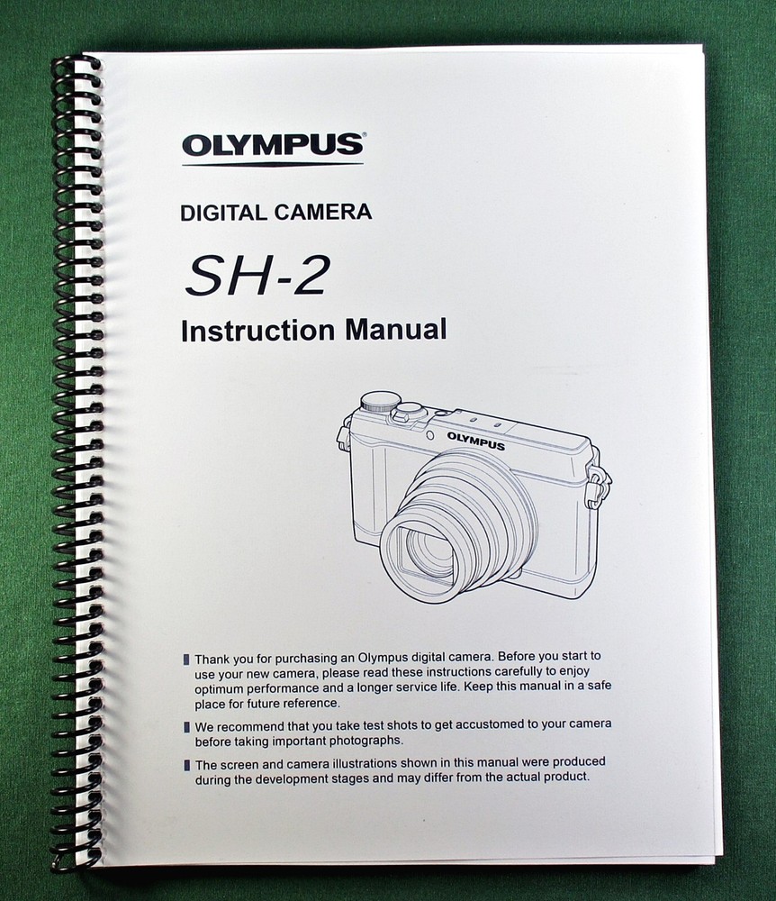 Olympus SH-2 Instruction Manual: 119 Pages with Protective Covers!