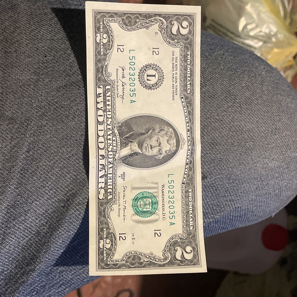 2017 Miscut $2 Two Dollar Bill Uncirculated Condition