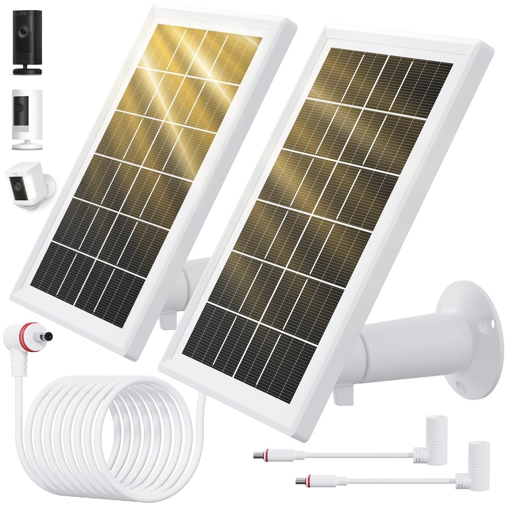 Solar Panel for Ring Camera, 2 Pack solar panels for Ring Security Camera, 5W...