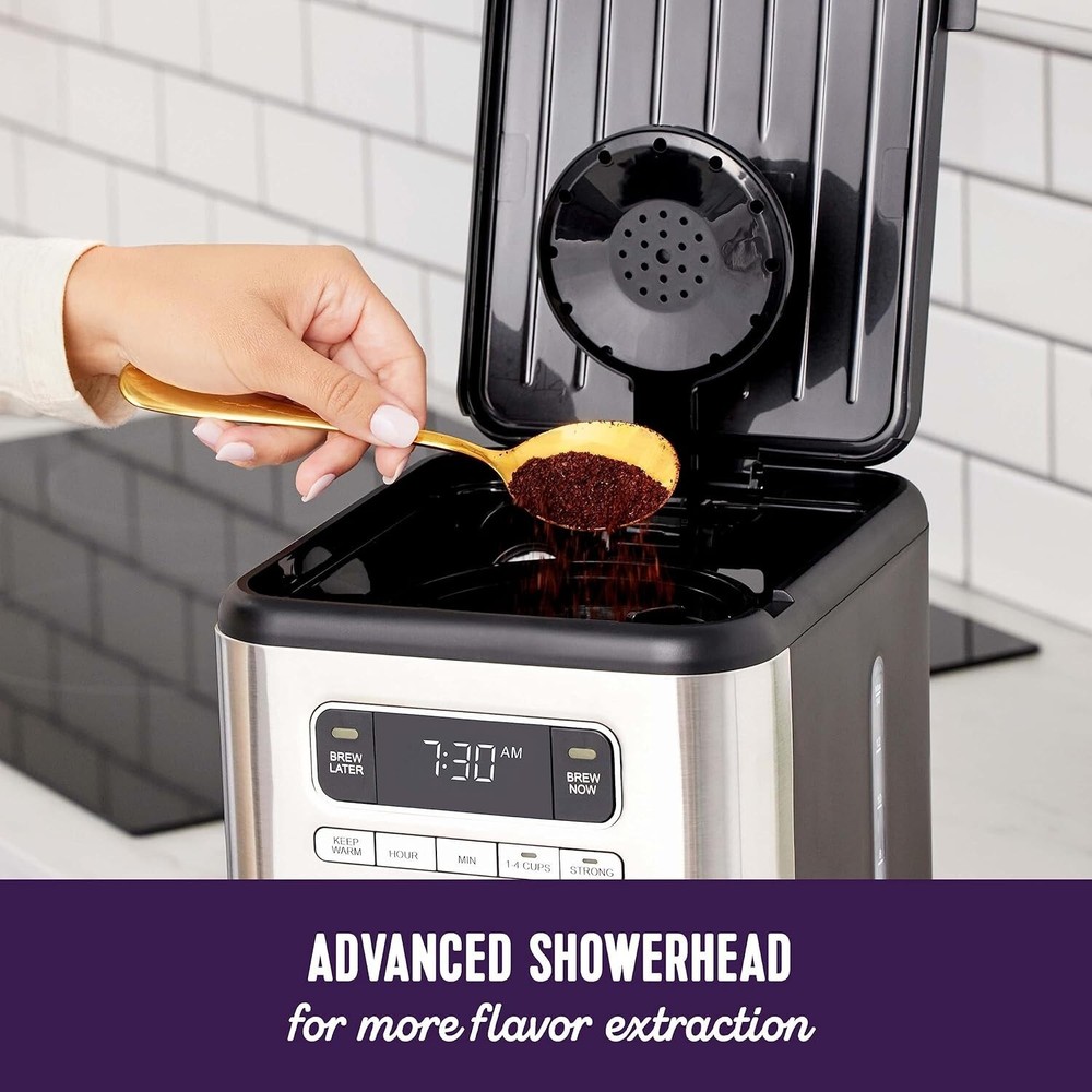 Mr. Coffee 14 Cup Programmable Coffee Maker Stainless Steel Auto Off Keep Warm