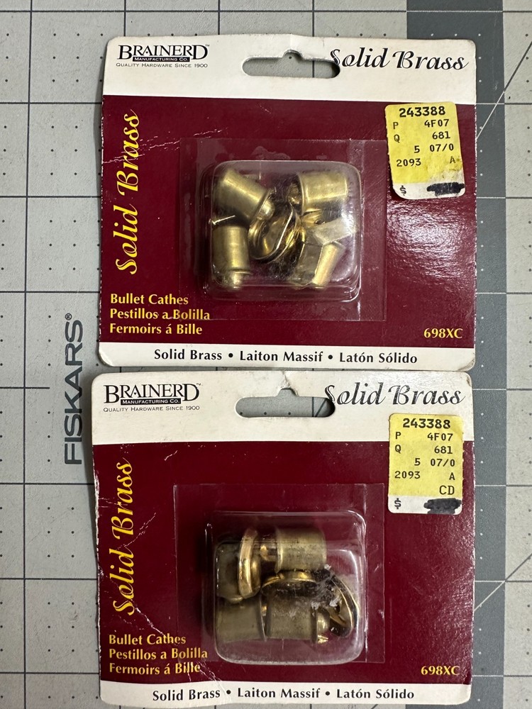 NOS 2-pack lot 4/PC (8 catches total) Brainerd Solid Brass Bullet 698XC