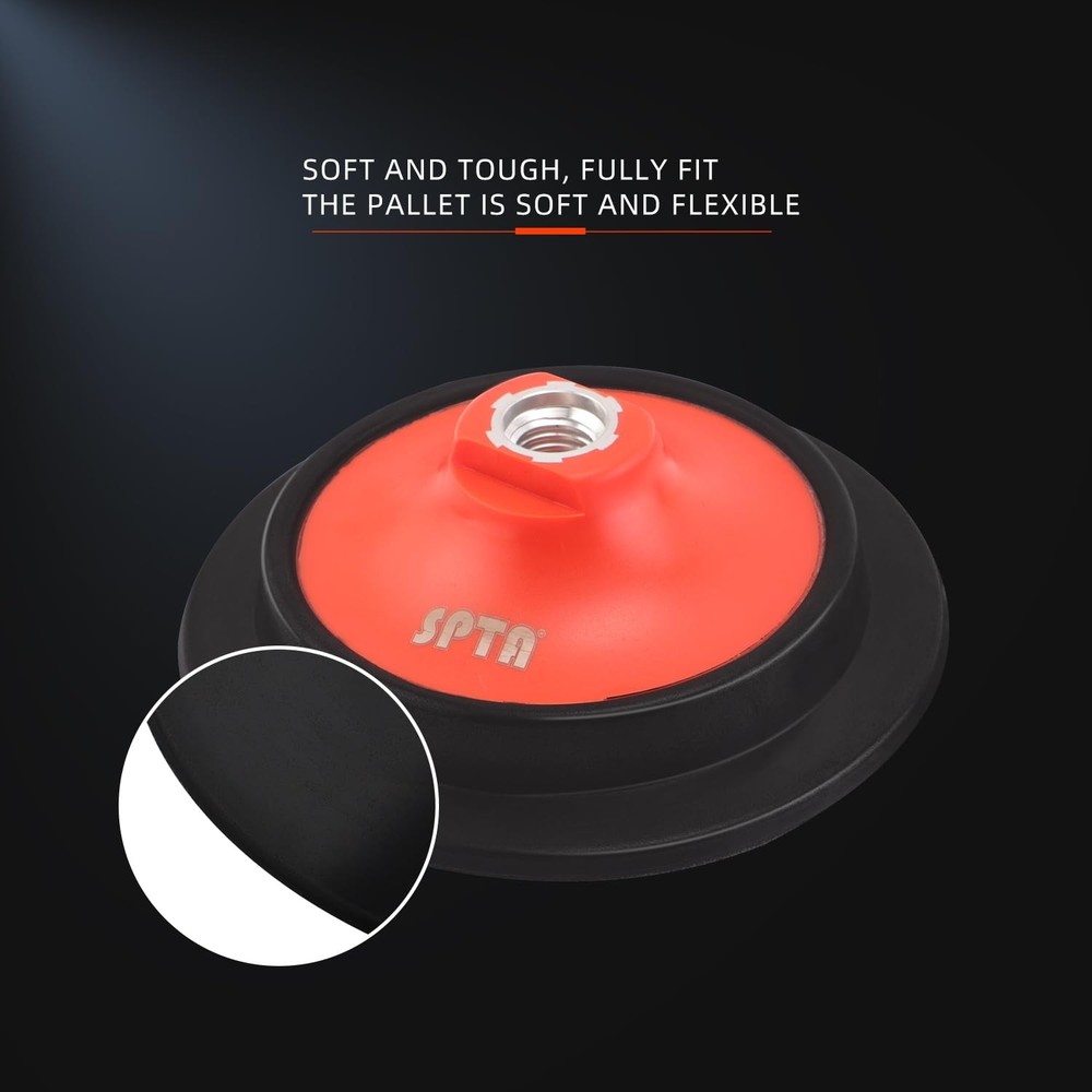 SPTA 2Pcs Rotary Flexible Backing Plate, 5" Orange