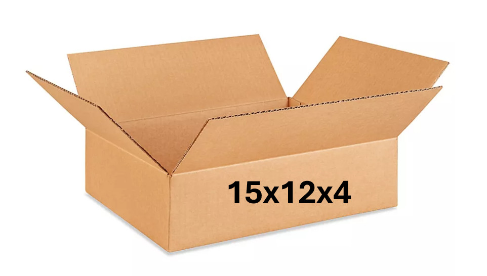 15" x 12" x 4" CARDBOARD BOX - 200 lb - SINGLE BOX