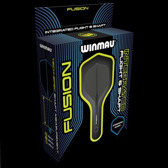 Winmau Fusion Integrated Flight & Shaft Solid Black Medium