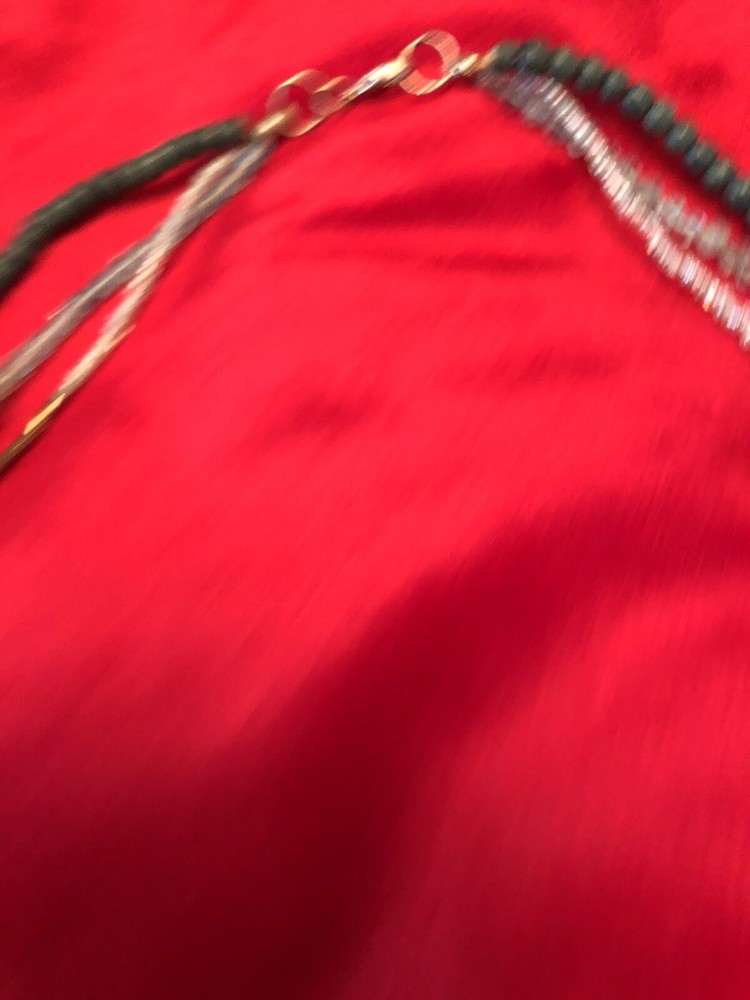 Craftsman Style Beaded Necklace. Triple Strand.