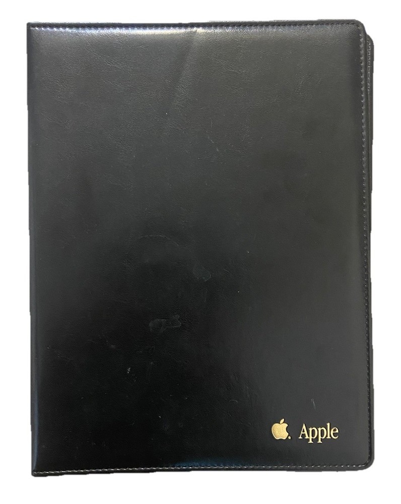 Vintage Apple Computer Leather Folio Padfolio Notebook Folder