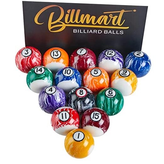 Billiard Balls Set 16 Pool Table Balls Marble Premium