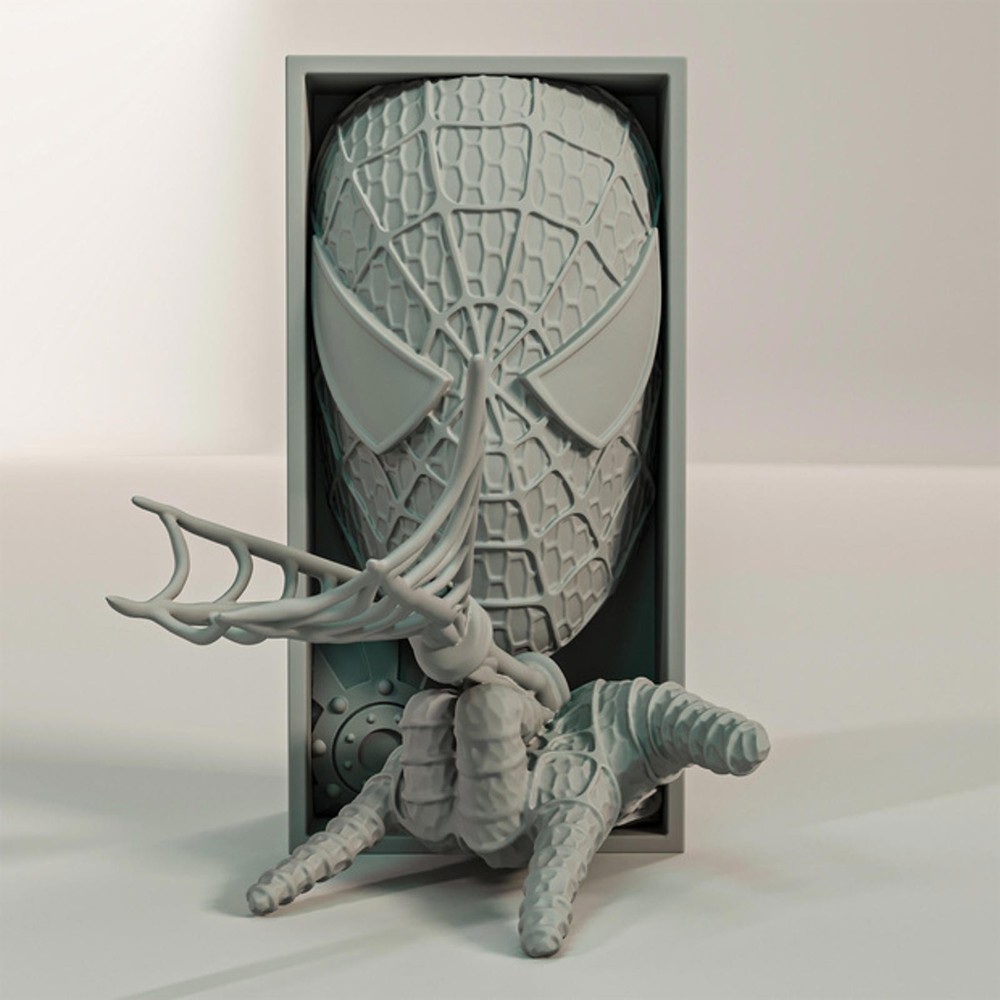 Spider-Man Inspired Book Nook - Web-Slinger Bookshelf Insert Wall Crawler Decor
