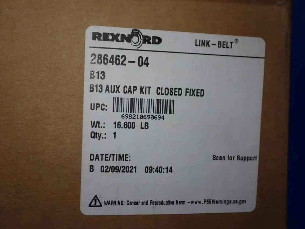 REXNORD AUX CAP KIT COSED FIXED 286462-04