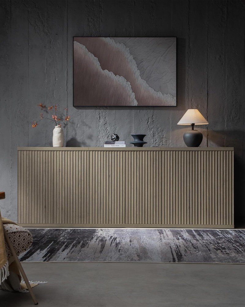 Buffet Cabinet with Storage Accent Sideboard Modern Credenza with Doors & shelf