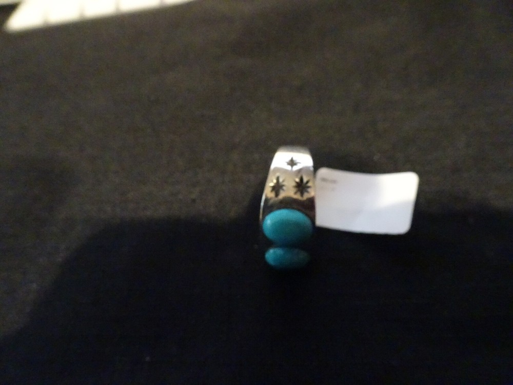 #649-STERLING SILVER KINGMAN TURQUOISE RING-925-SIZE-11.5