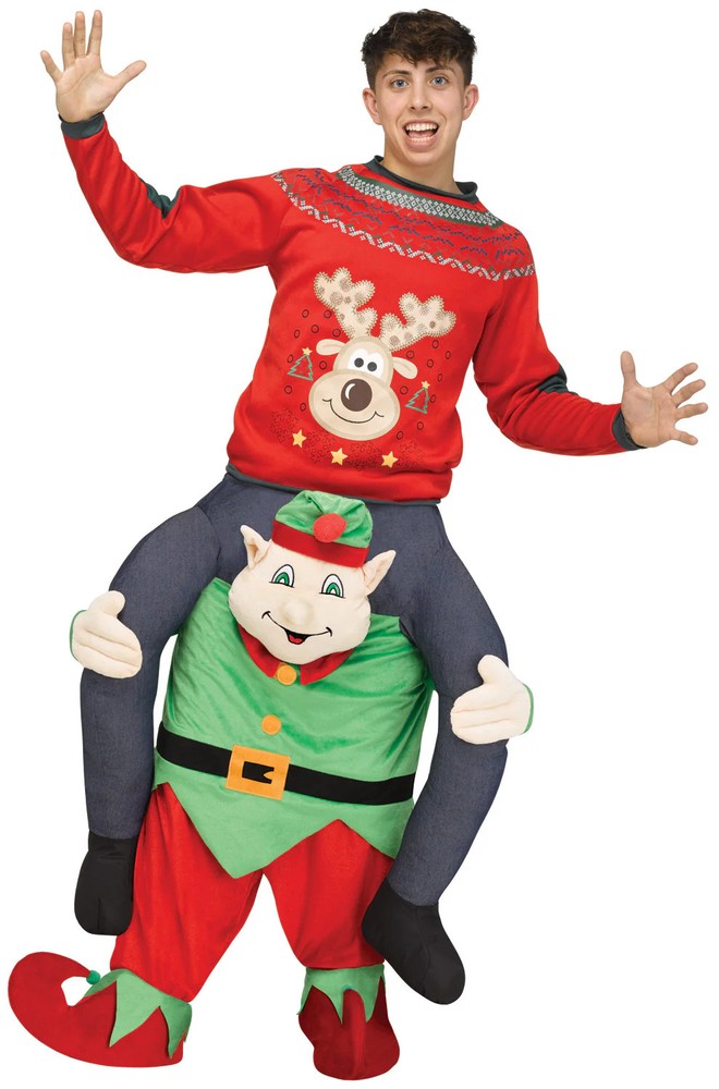 Carry Me Elf Santa Workshop Helper Adult Costume