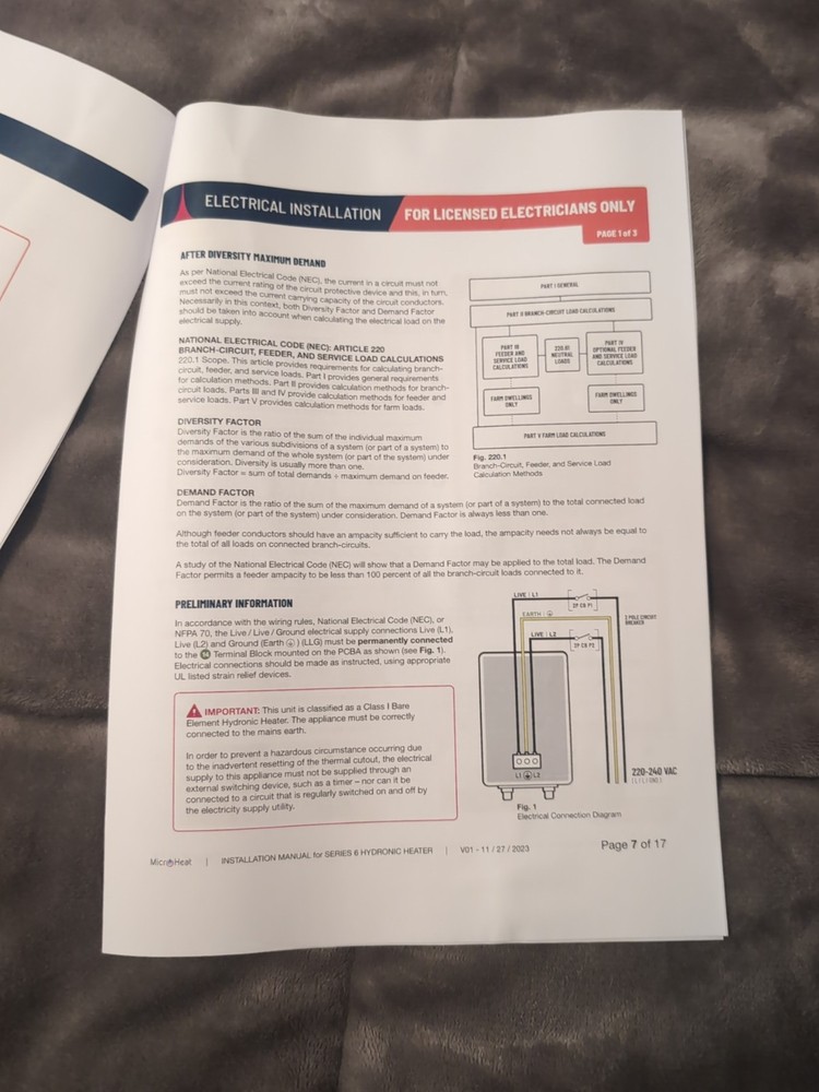 NEW JVIS USA MicroHeat 6-13 Electric Underfloor Hydronic Heater. 240V 1ph 60 HZ