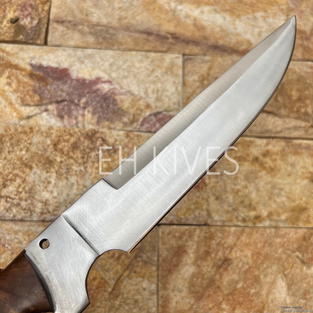 15'' Handmade D2 Steel Hunting Fixed Blade Sharp Bowie Knife with Sheath