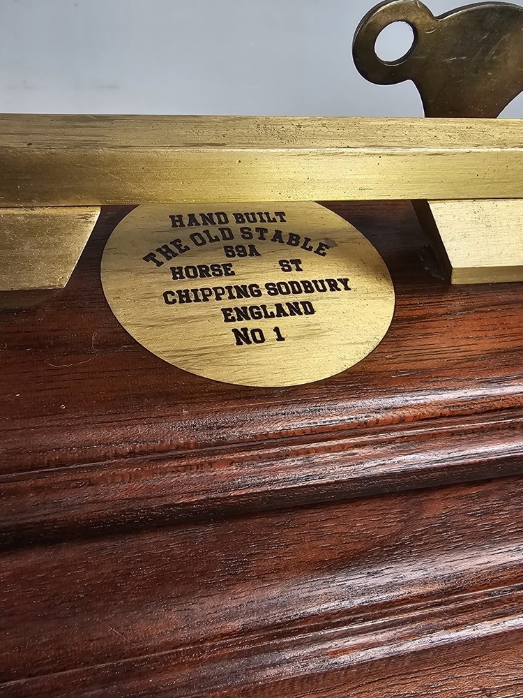Rare Solid Oak 2 Bells Bracket Clock Chipping Sodbury