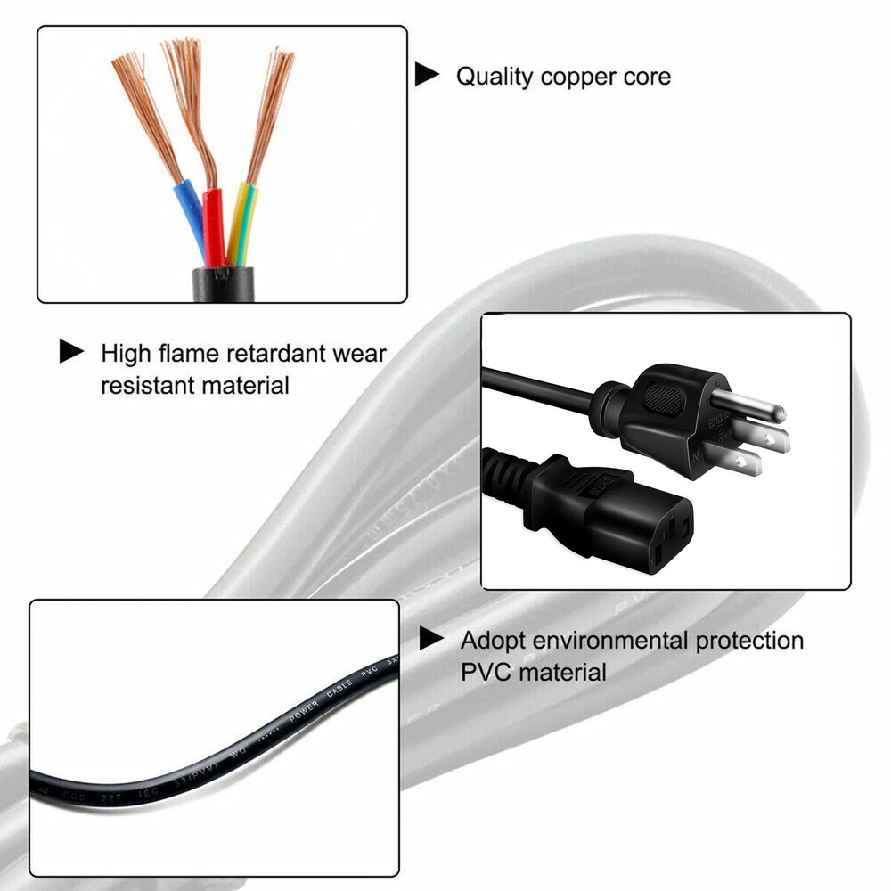 AC Power Cord Cable For EF EcoFlow River Delta Max Mini Pro Plus Power Station